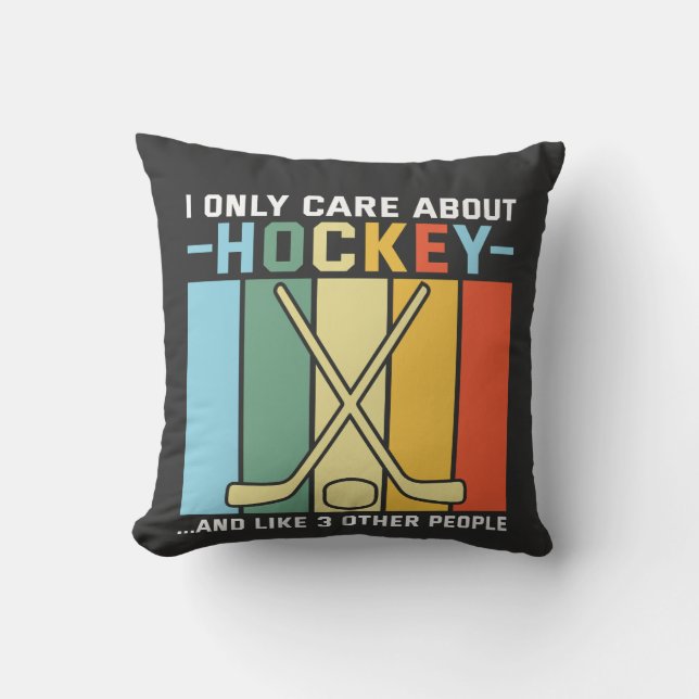 Coussin Ne se soucient que du hockey (Recto)