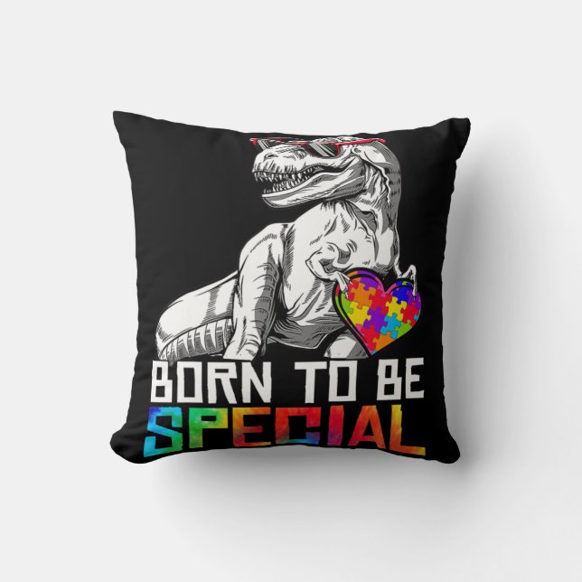 Coussin Né Spécial Trex Puzzle Dino Boys Autism Awards (Recto)