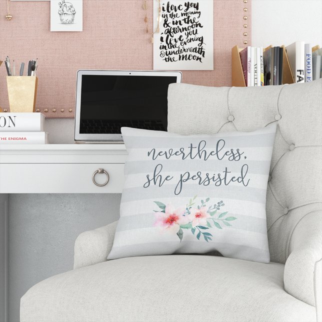 Coussin Néanmoins, Elle A Persisté (Créateur téléchargé)