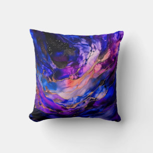 Coussin Nebula de l'espace violet dans l'encre d'alcool