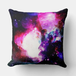 Coussin Nebula Galaxy rose violet bleu