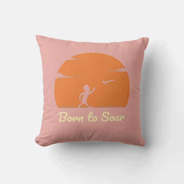 Coussin Née pour s'élever – Silhouette Inspirante (Recto)