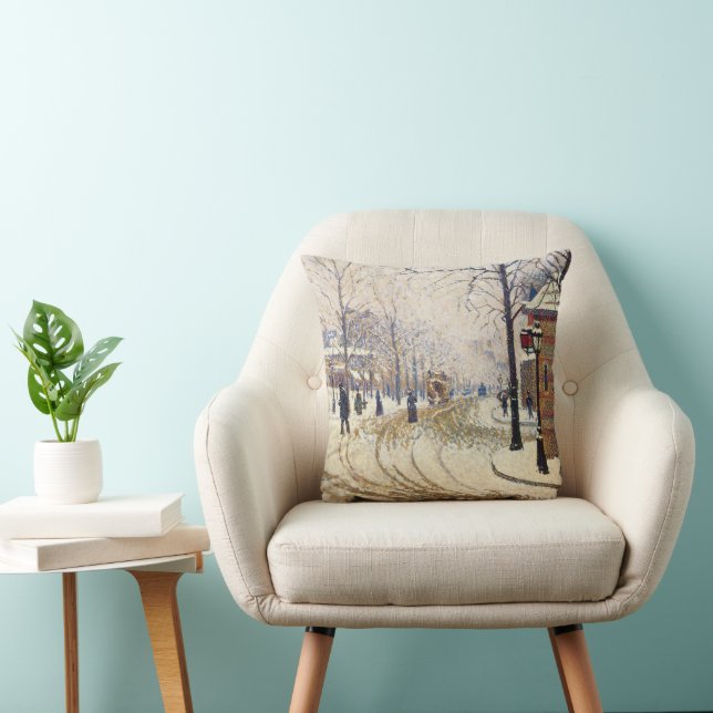 Coussin Neige, boulevard de Clichy, Paris de Paul Signac (Chaise)