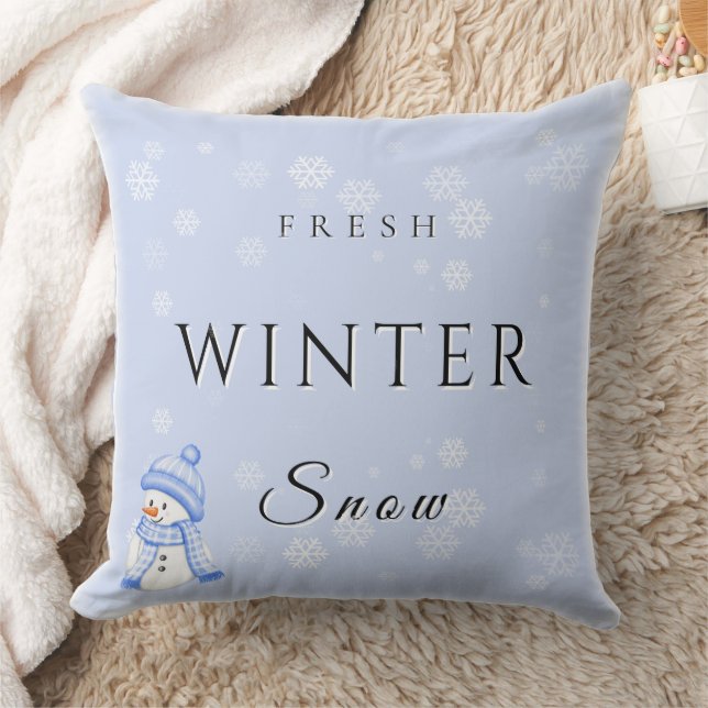 Coussin Neige d'hiver fraîche avec neige et neige (Couverture)