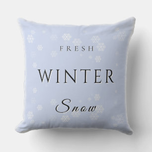 Coussin Neige fraîche d'hiver avec neige