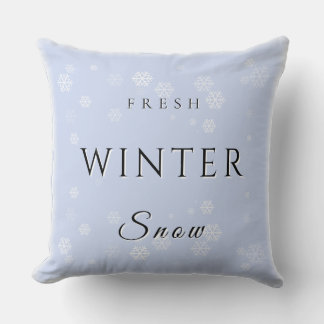 Coussin Neige fraîche d'hiver avec neige