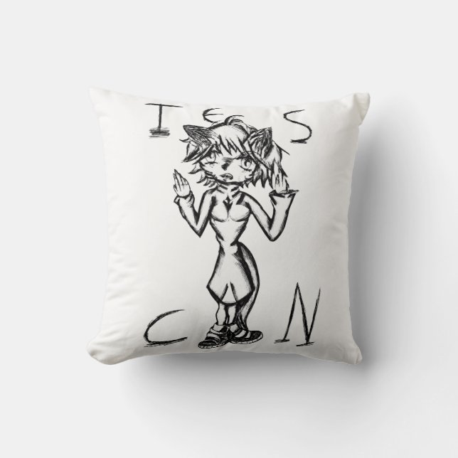 Coussin Neko guirl cat (Recto)