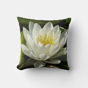 Coussin Nénuphar blanc et bud Floral