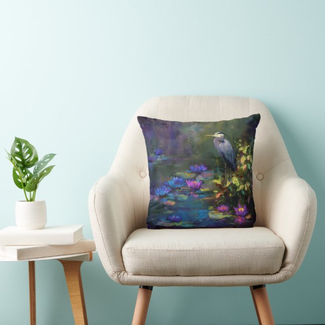 Coussin Nénuphar enchanté de l'étang Nature Aquarelle (Chaise)