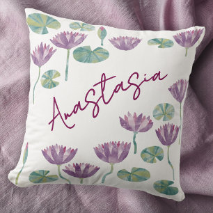 Coussin Nénuphar Personnalisé Mois de Naissance Juillet