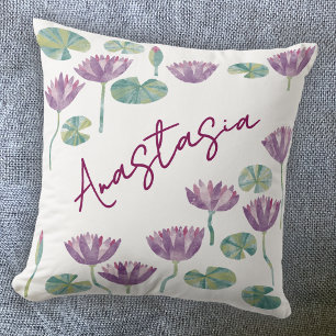 Coussin Nénuphar Personnalisé Mois de Naissance Juillet