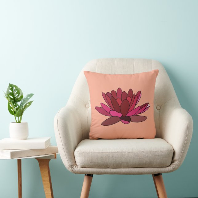 Coussin Nénuphar rose rouge  (Chaise)