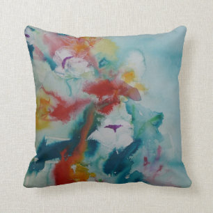 Coussin Nénuphars du © P Wherrell avec l'arrière - plan