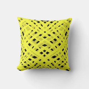 Coussin Néon, abstract , noir , yellow