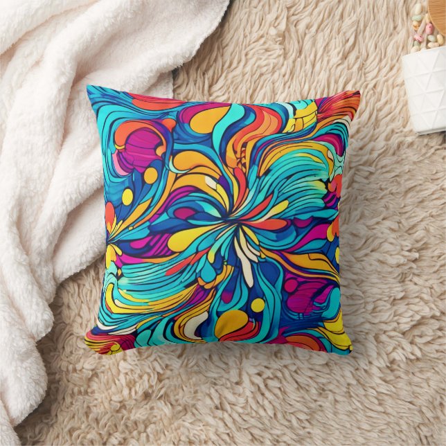 Coussin Neon Abstrait Motif attrayant (Couverture)
