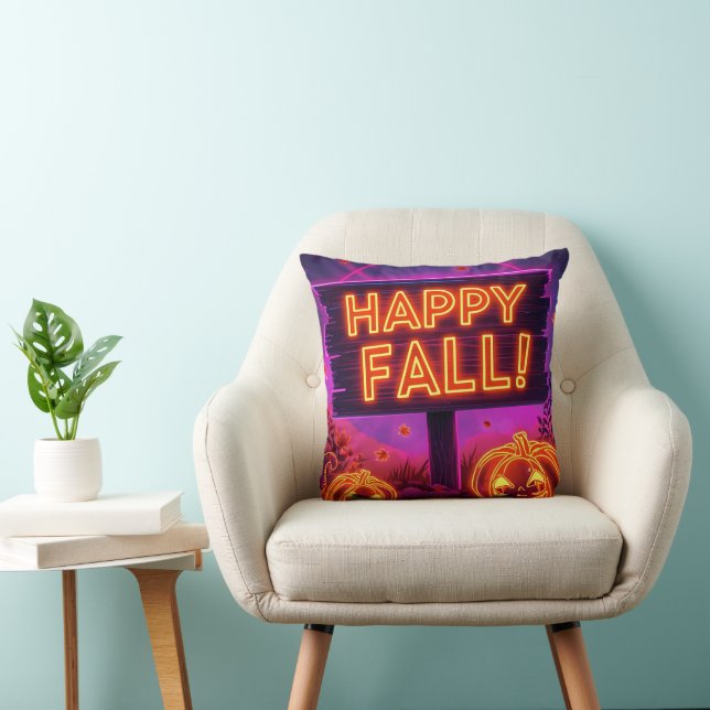 Coussin Neon Autumn Mug - Happy Fall Leaves (Chaise)