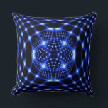 Coussin Neon bleu globe fractal<br><div class="desc">Neon bleu globe fractal</div>