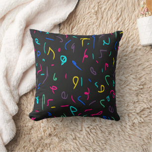 Coussin Neon Bright Marques sur Noir