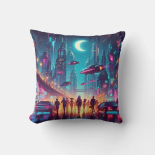Coussin Neon Cityscape