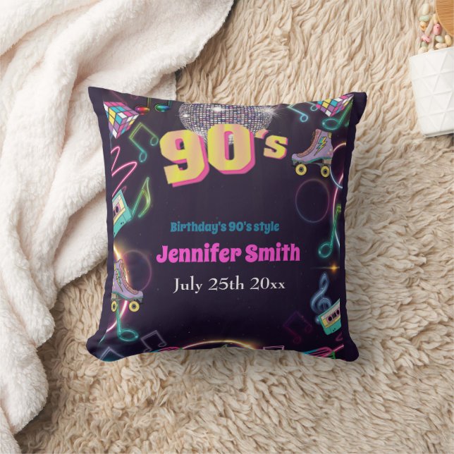 Coussin Neon Disco Vibes des années 90 Stytle (Couverture)