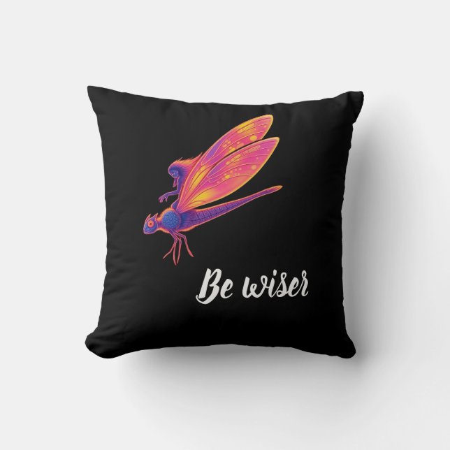 Coussin Neon Dragonfly – Aesthetic Nature Transforma (Recto)