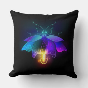 Coussin Neon Firefly sur noir