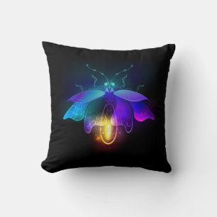 Coussin Neon Firefly sur noir