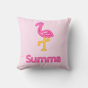 Coussin Neon Flamant rose rose Summa (été)