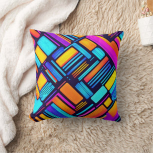 Coussin Neon Géométrique Abstrait