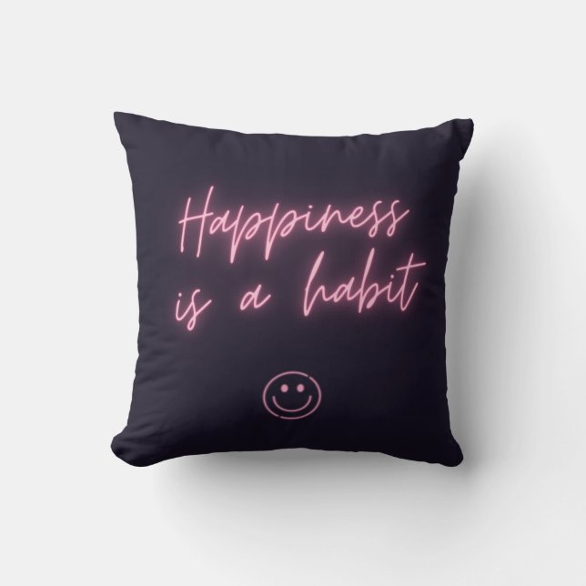 Coussin Neon Happiness est une œuvre d'art habituelle (Recto)