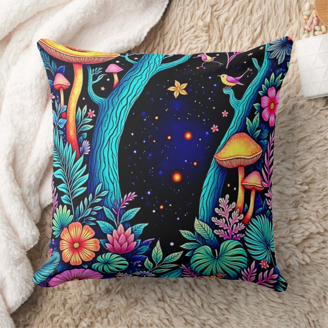 Coussin Neon Imaginaire Forêt Design de nuit (Couverture)