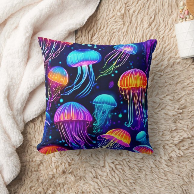 Coussin Neon Jellyfish Dreams (Couverture)