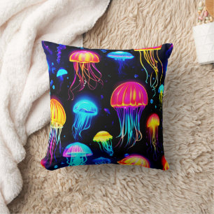 Coussin Neon Jellyfish Dreamscape