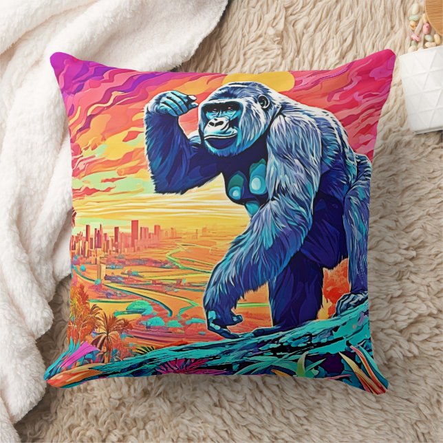 Coussin Neon Jungle Gorilla Imaginaire urbain (Couverture)