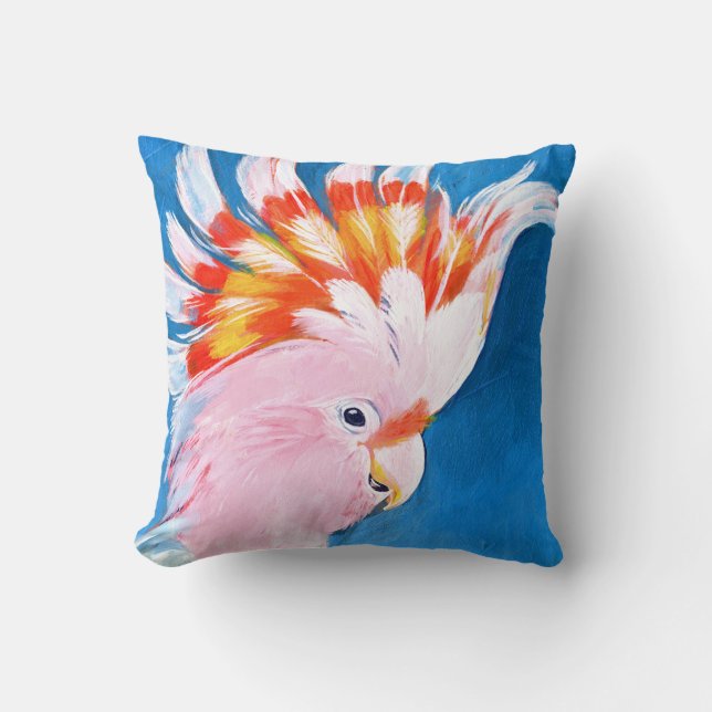 Coussin Neon Mohawk - Cockatoo rose (Recto)