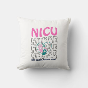 Coussin Neon NICU Nurse Typographie avec Empreinte Art