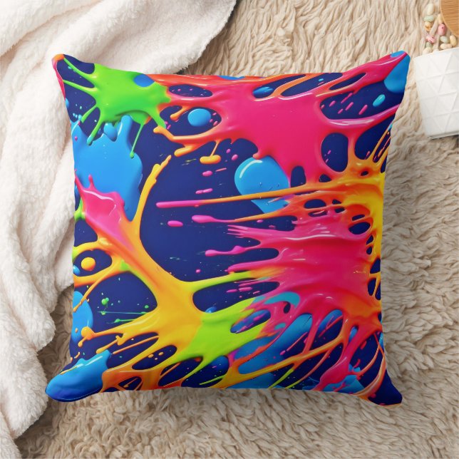 Coussin Neon Splatter : L'art Abstrait (Couverture)