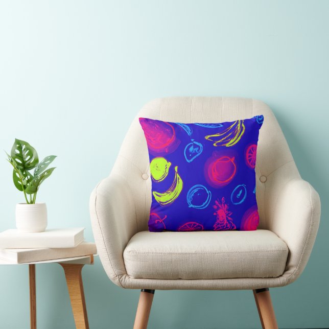 Coussin Neon Tropical Fruits Motif Art. Acheter Maintenant (Chaise)