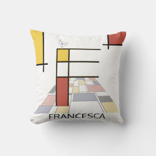 Coussin Neoplasticisme Art Cool Monogramme. Lettre F