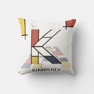 Coussin Neoplasticisme Art Cool Monogramme. Lettre K
