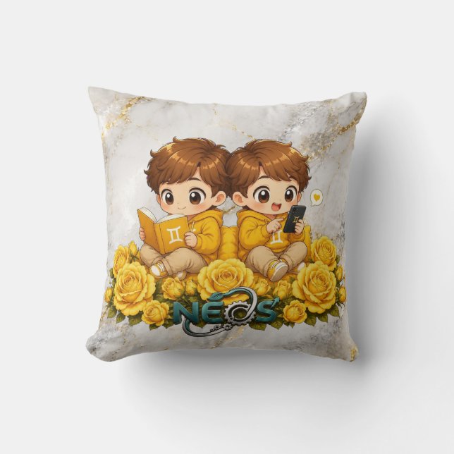 Coussin Neos Kawaii Zodiaque Gémeaux (Recto)