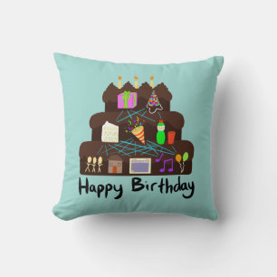 Coussin Nerdy Birthday Réseau neuronal