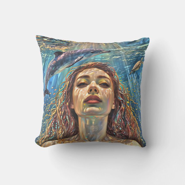 Coussin "Nerena" Sous les eaux calmes (Recto)