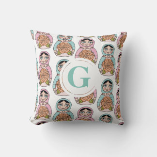 Coussin Nesting Doll matryoshka Lettre personnalisée Couss