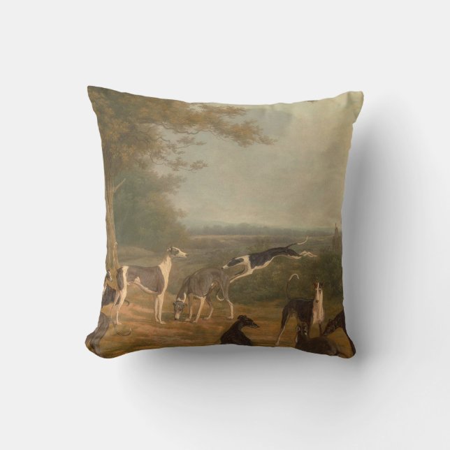 Coussin Neuf Greyhounds Dans Un Paysage Jacques Laurent (Recto)