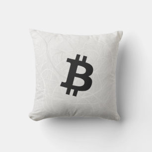 Coussin Neurone Bitcoin Blanc