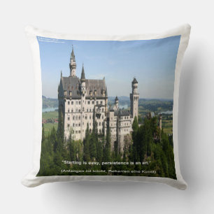 Coussin Neuschwanstein et dicton allemand