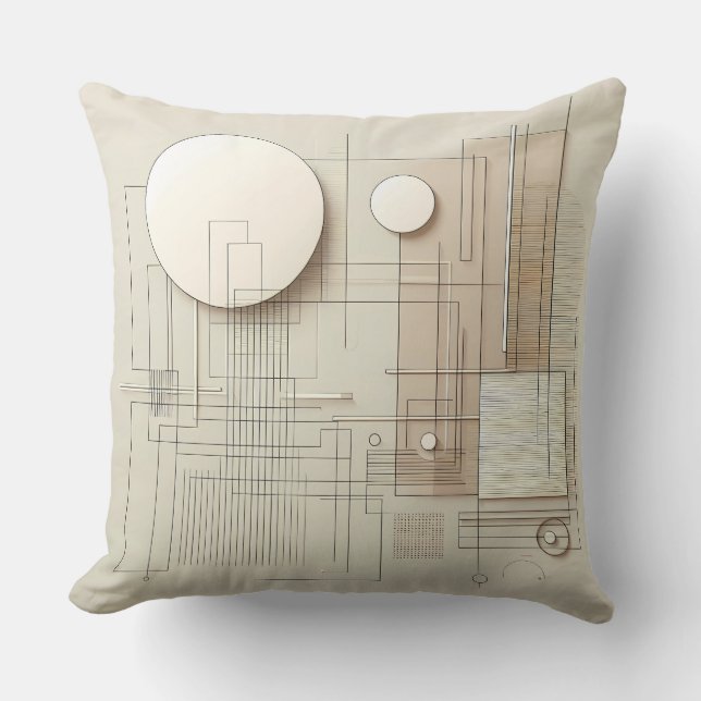 Coussin Neutral Geometric Composition (Recto)