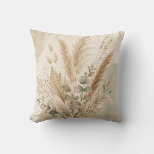 Coussin Neutral Pampas Grass Cushion (Recto)