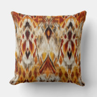 Neutralité moderne Boho Brown Orange Ikat Tribal
